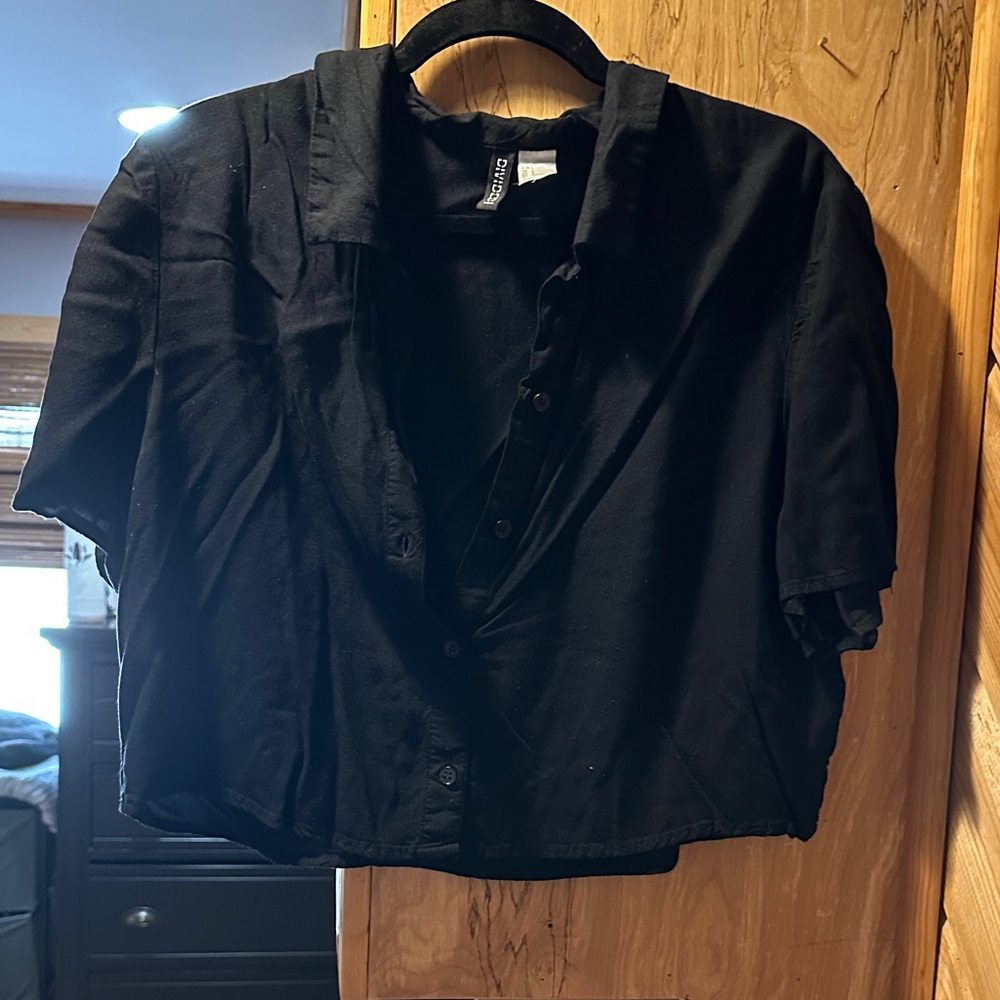 H&M Black Casual Button Down Shirt